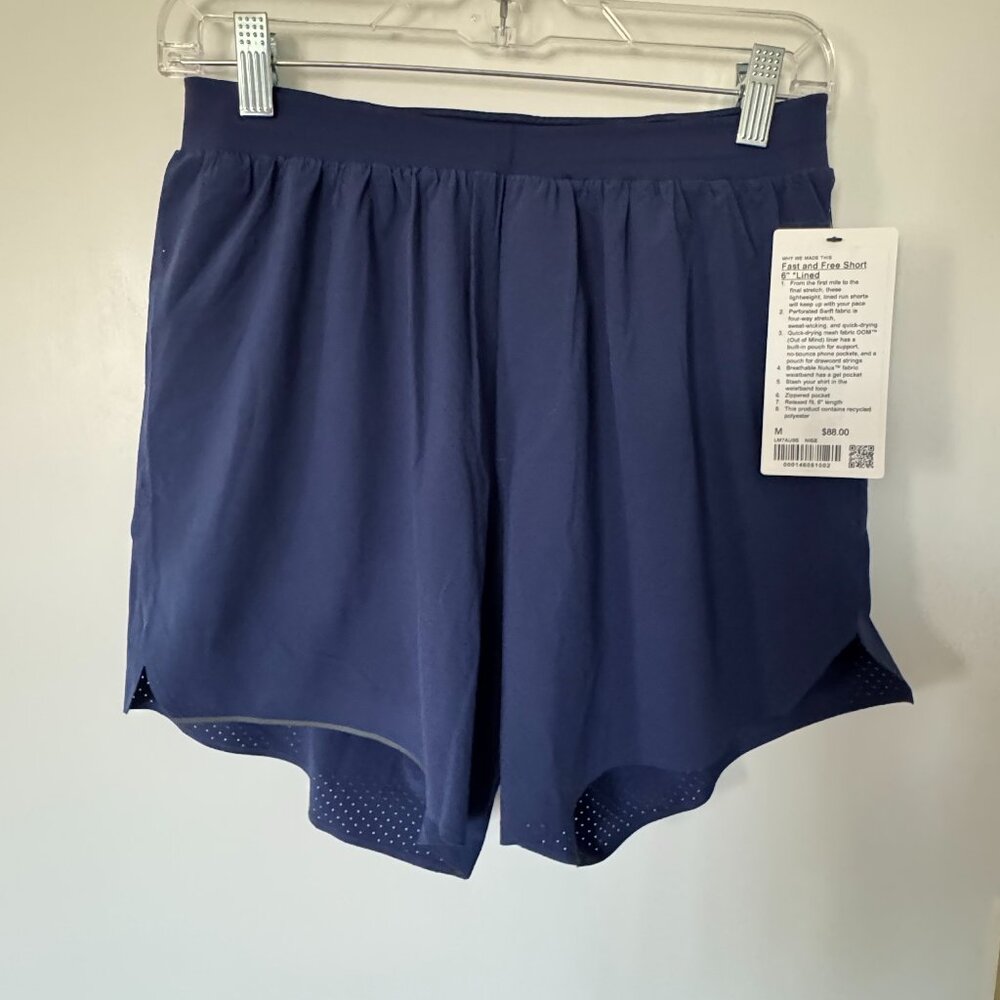 NWT - Lululemon Men's Fast and Free Short 6" Lined - Size Medium